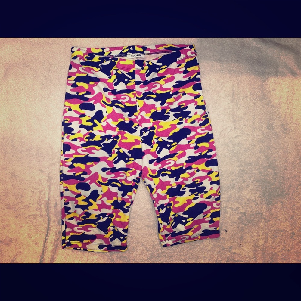 Fashion Nova Pink Camo Biker Shorts